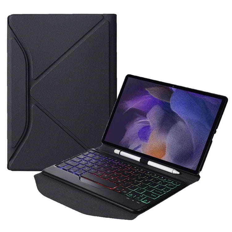 BA08S Backlight Diamond Texture Bluetooth Keyboard Leather Case with Triangle Back Support For Sa...