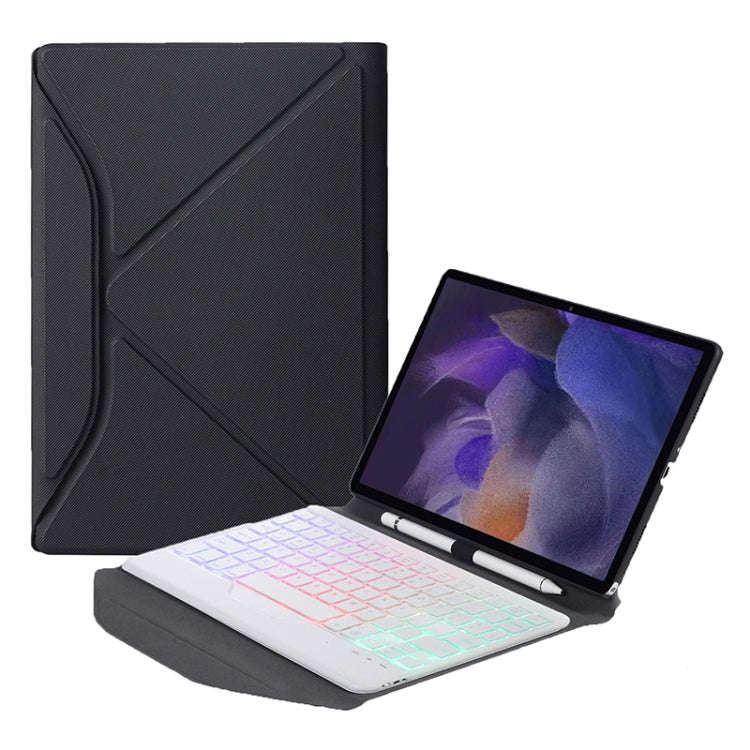 BA08S Backlight Diamond Texture Bluetooth Keyboard Leather Case with Triangle Back Support For Sa...