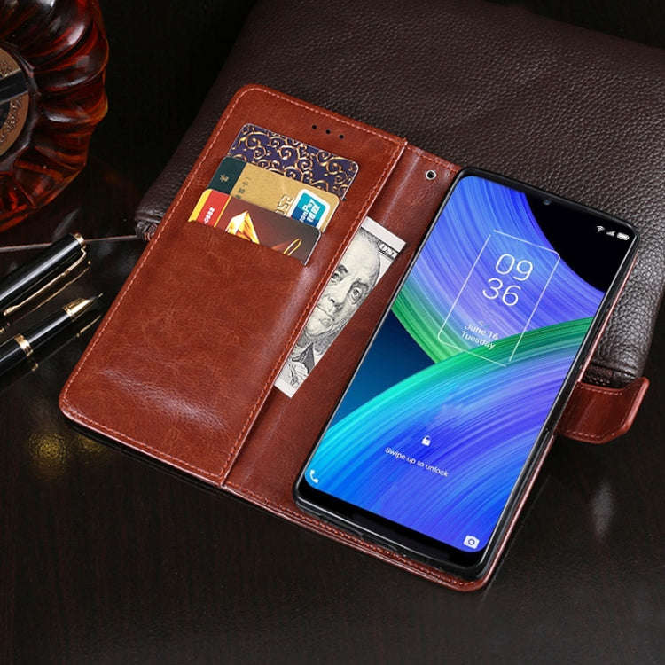 For TCL 20 R 5G idewei Crazy Horse Texture Leather Phone Case(Sky Blue)