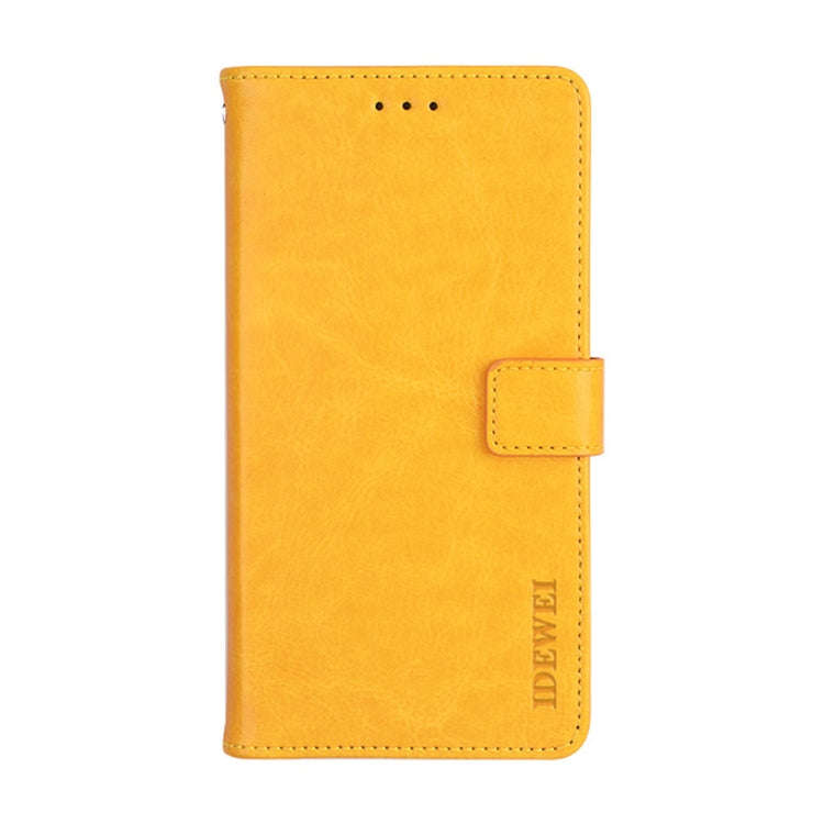 For TCL 20 R 5G idewei Crazy Horse Texture Leather Phone Case(Yellow)