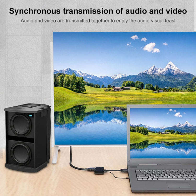 D45 3 in 1 DP to HDMI + VGA + 3.5 Audio Converter Cable(Black)