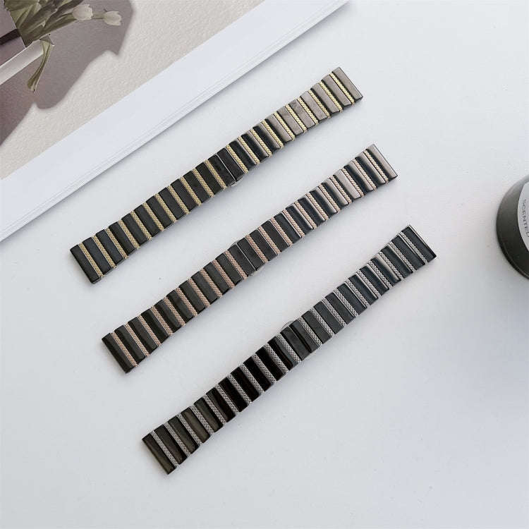 20mm Ceramic One-bead Steel Watch Band(Black Rose Gold)