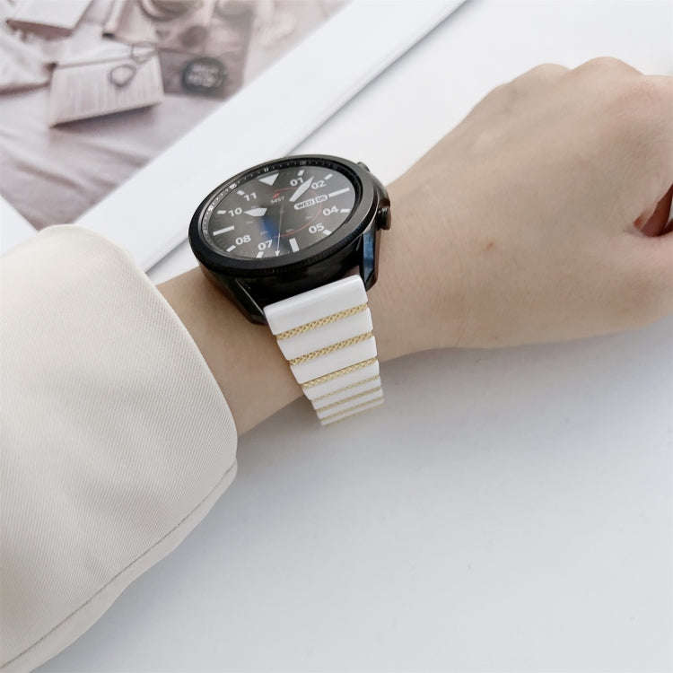 20mm Ceramic One-bead Steel Watch Band(Black Rose Gold)