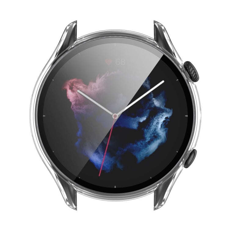 For Amazfit GTR 3 / GTR 3 Pro PC + Tempered Glass Watch Protective Case(Transparent White)