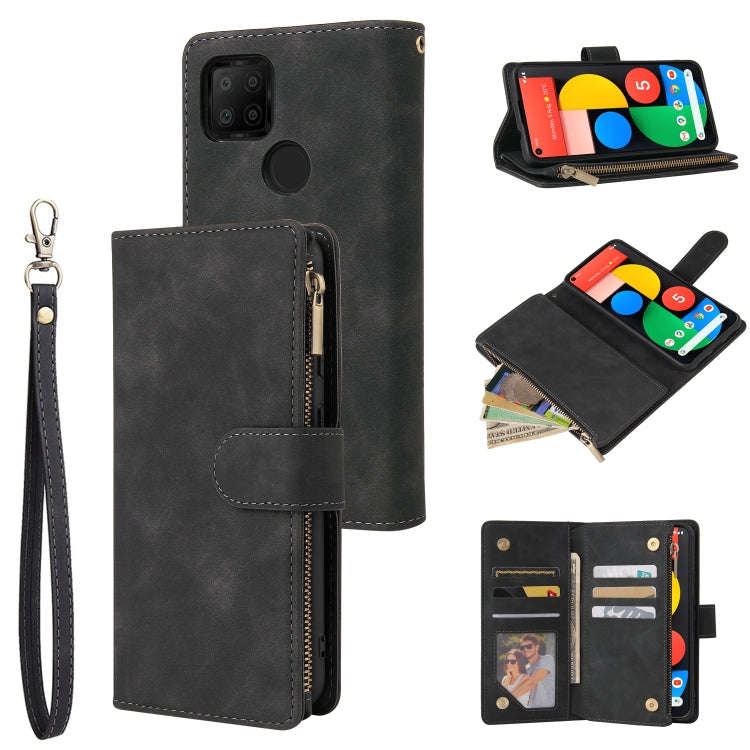 For Google Pixel 5a 5G Multifunctional Phone Leather Case with Card Slot & Holder & Zipper Wallet...