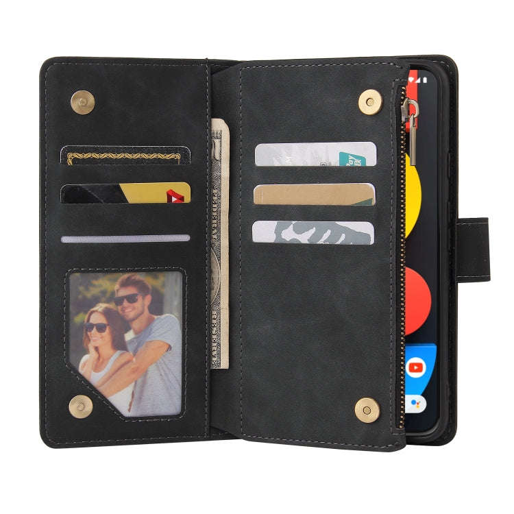 For Google Pixel 5a 5G Multifunctional Phone Leather Case with Card Slot & Holder & Zipper Wallet...