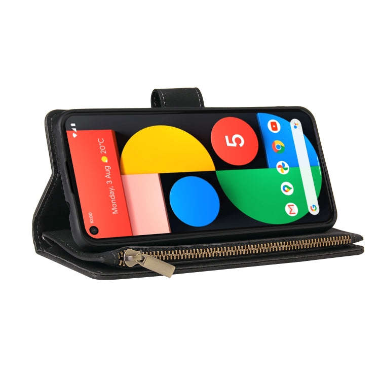 For Google Pixel 5a 5G Multifunctional Phone Leather Case with Card Slot & Holder & Zipper Wallet...