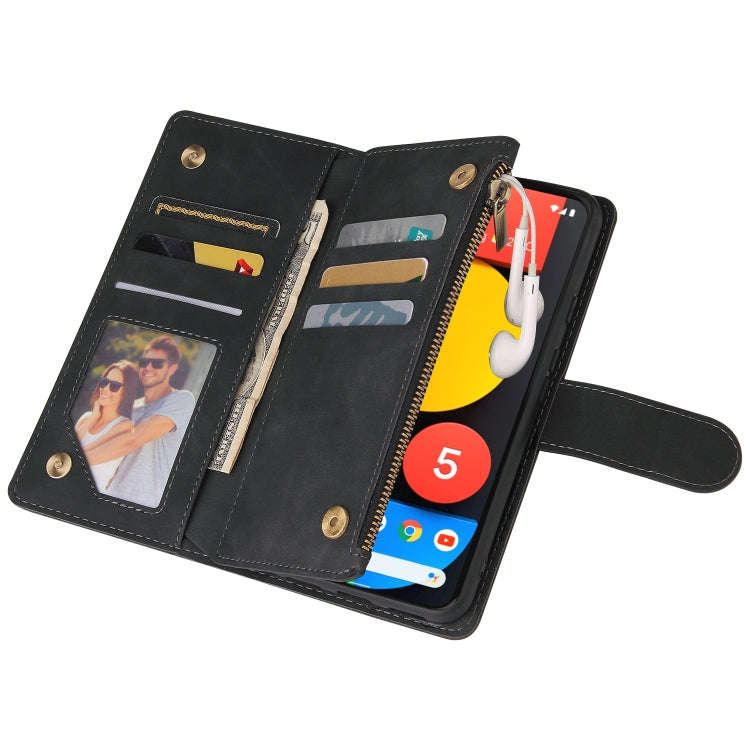 For Google Pixel 5a 5G Multifunctional Phone Leather Case with Card Slot & Holder & Zipper Wallet...