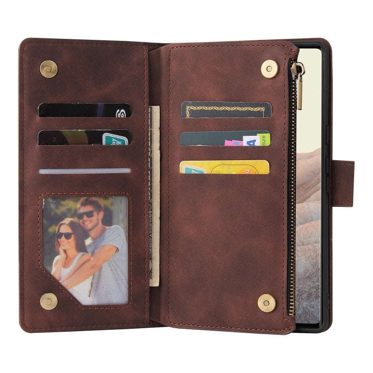 For Google Pixel 6 Pro Multifunctional Phone Leather Case with Card Slot & Holder & Zipper Wallet...