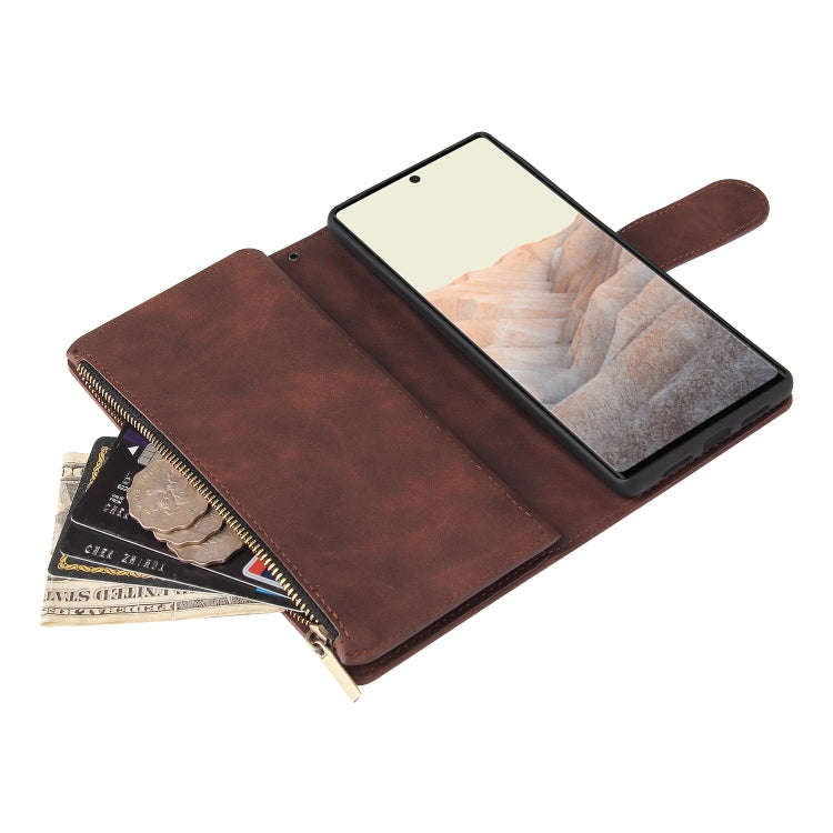 For Google Pixel 6 Pro Multifunctional Phone Leather Case with Card Slot & Holder & Zipper Wallet...
