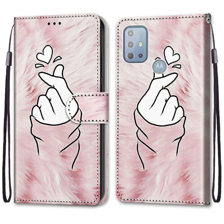 For Motorola Moto G10 / G20 / G30 Coloured Drawing Cross Texture Horizontal Flip PU Phone Leather...