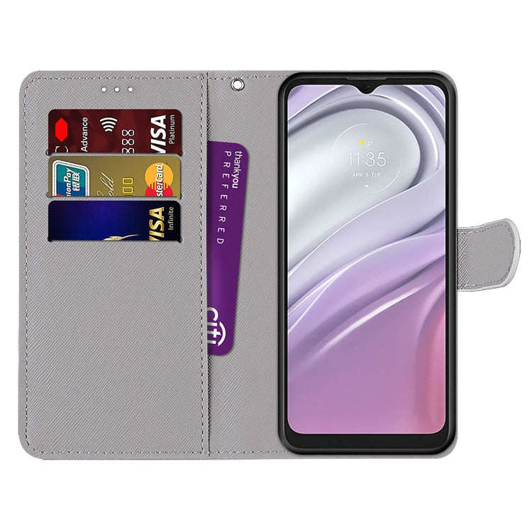 For Motorola Moto G10 / G20 / G30 Coloured Drawing Cross Texture Horizontal Flip PU Phone Leather...