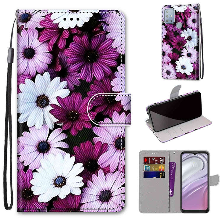 For Motorola Moto G10 / G20 / G30 Coloured Drawing Cross Texture Horizontal Flip PU Phone Leather...