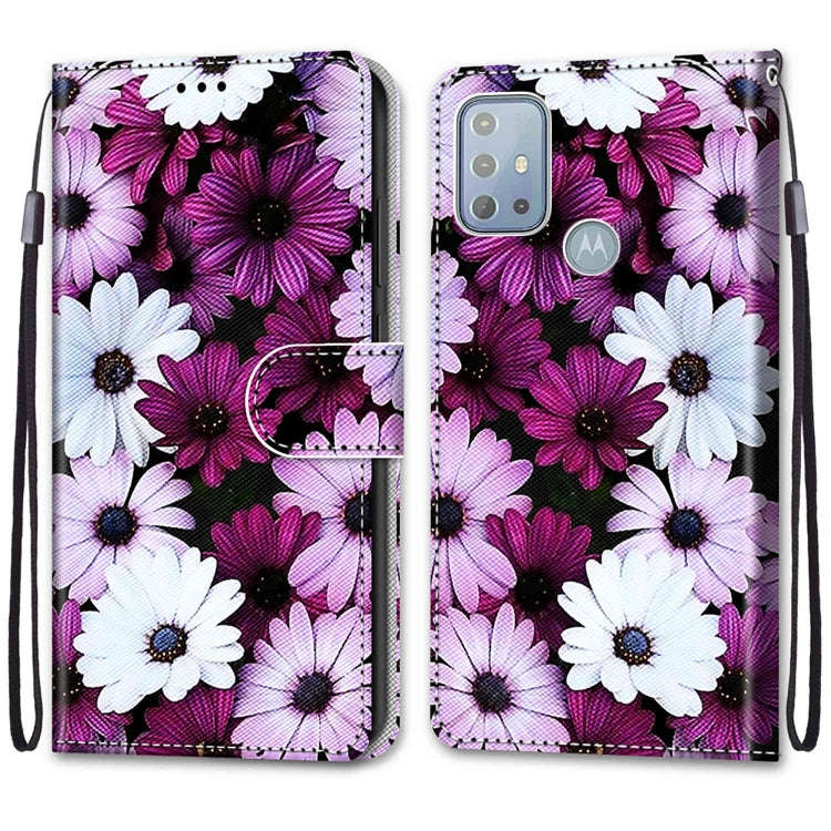 For Motorola Moto G10 / G20 / G30 Coloured Drawing Cross Texture Horizontal Flip PU Phone Leather...