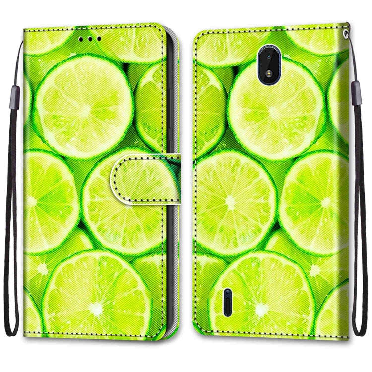 For Nokia C01 Plus Coloured Drawing Cross Texture Horizontal Flip PU Phone Leather Case with Hold...