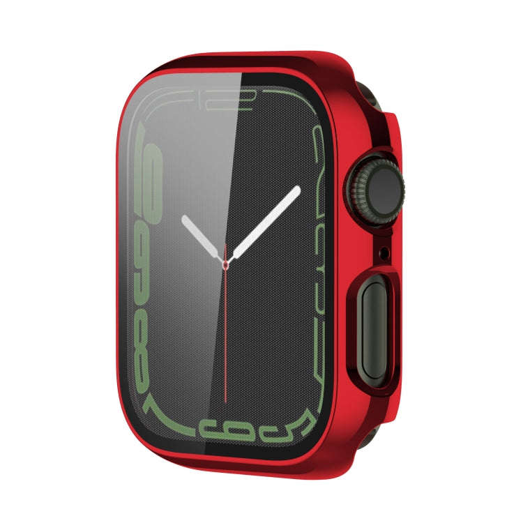 Electroplating Shockproof PC Protective Case with Tempered Glass Film For Apple Watch Series 9 / ...