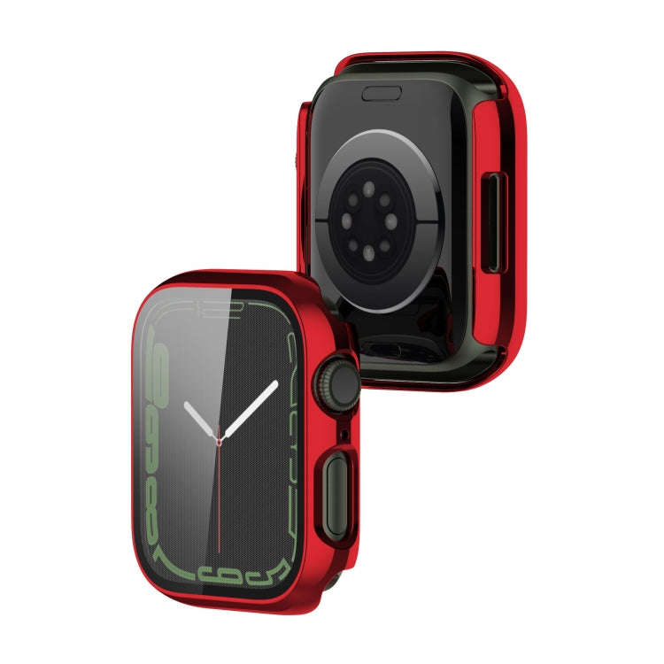 Electroplating Shockproof PC Protective Case with Tempered Glass Film For Apple Watch Series 9 / ...