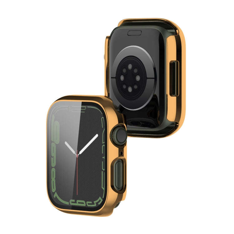 Electroplating Shockproof PC Protective Case with Tempered Glass Film For Apple Watch Series 9 / ...
