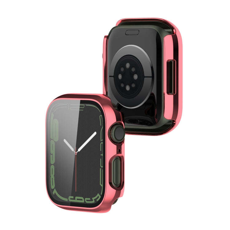 Electroplating Shockproof PC Protective Case with Tempered Glass Film For Apple Watch Series 9 / ...