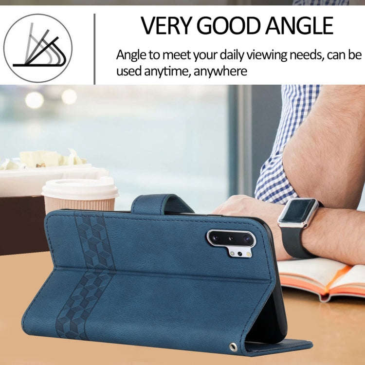 For Huawei P30 Pro Cubic Skin Feel Flip Leather Phone Case(Royal Blue)