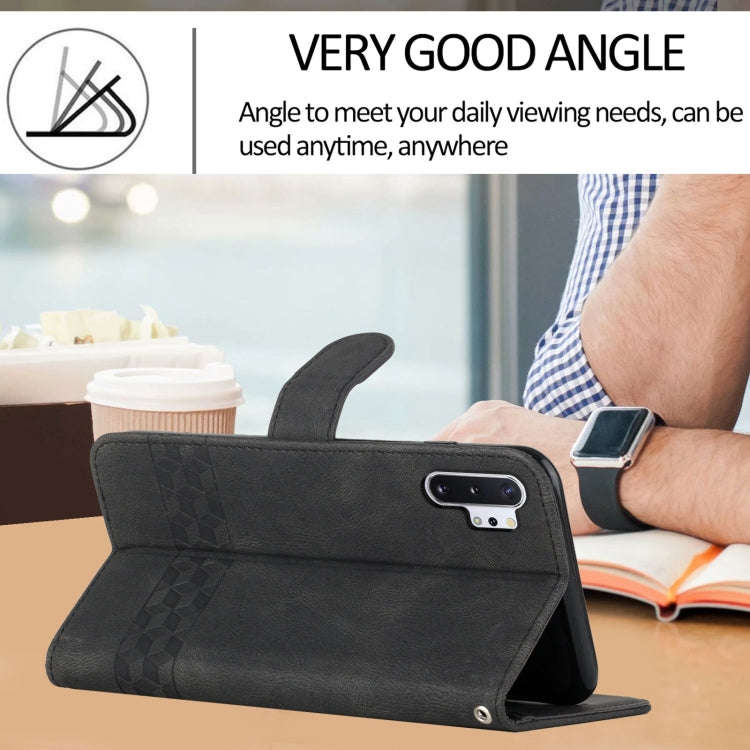 For Huawei P30 Pro Cubic Skin Feel Flip Leather Phone Case(Black)