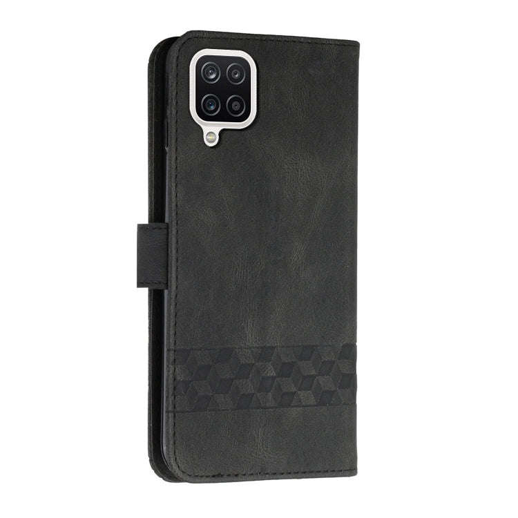 For Huawei P40 Lite Cubic Skin Feel Flip Leather Phone Case(Black)