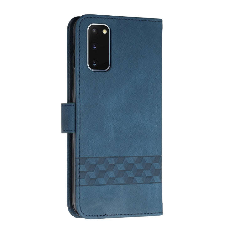For Huawei P40 Pro Cubic Skin Feel Flip Leather Phone Case(Royal Blue)