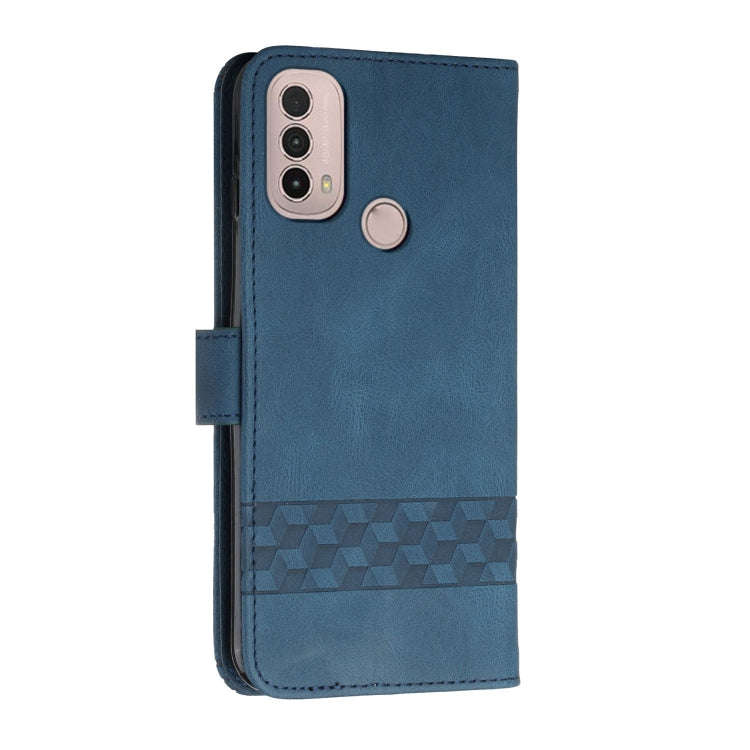 For Motorola Moto E20 / E30 / E40 Cubic Skin Feel Flip Leather Phone Case(RoyalBlue)