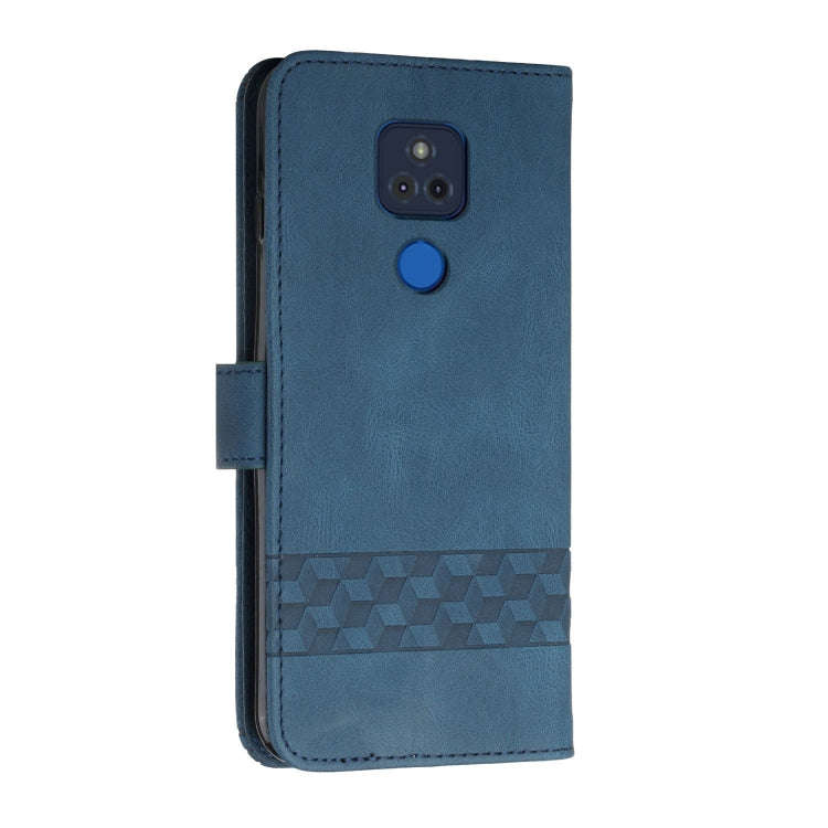 For Motorola Moto G Play 2021 Cubic Skin Feel Flip Leather Phone Case(RoyalBlue)