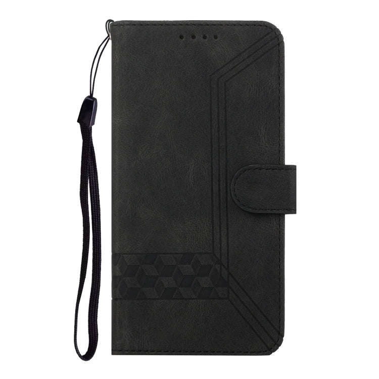 For Google Pixel 5 Cubic Skin Feel Flip Leather Phone Case(Black)