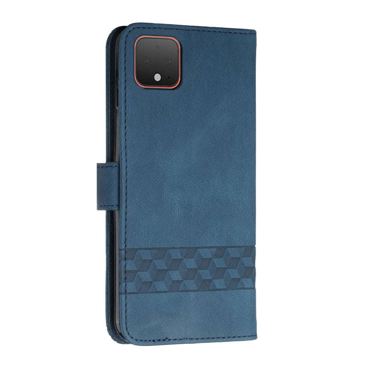 For Google Pixel 4 Cubic Skin Feel Flip Leather Phone Case(RoyalBlue)