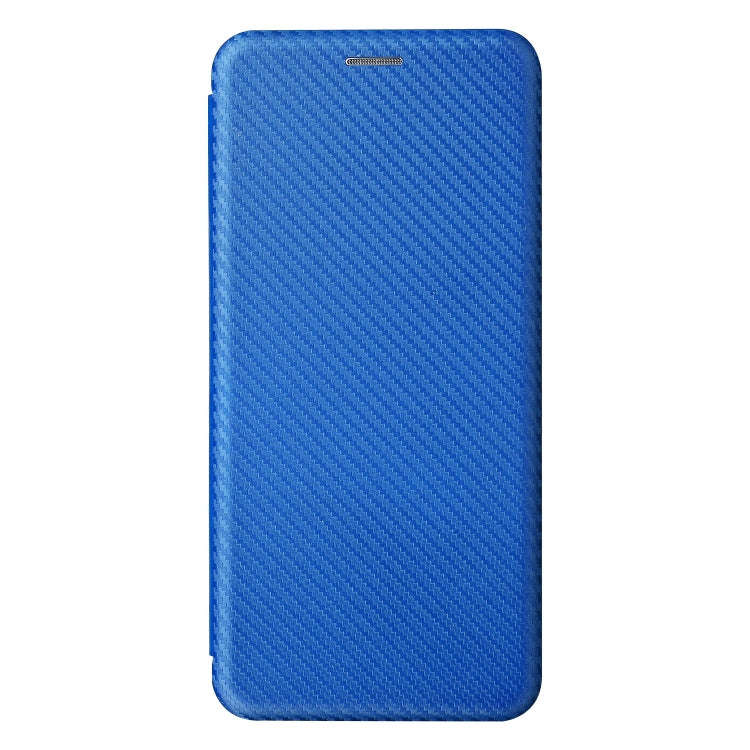 For TCL 10 SE Carbon Fiber Texture Leather Phone Case with Card Slot(Blue)