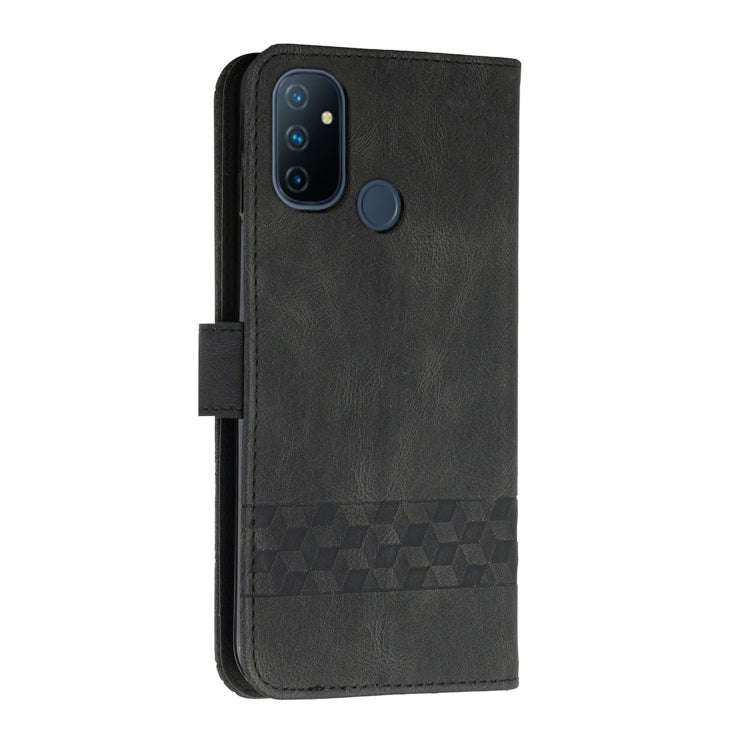 Cubic Skin Feel Flip Leather Phone Case For OnePlus Nord N10 5G(Black)