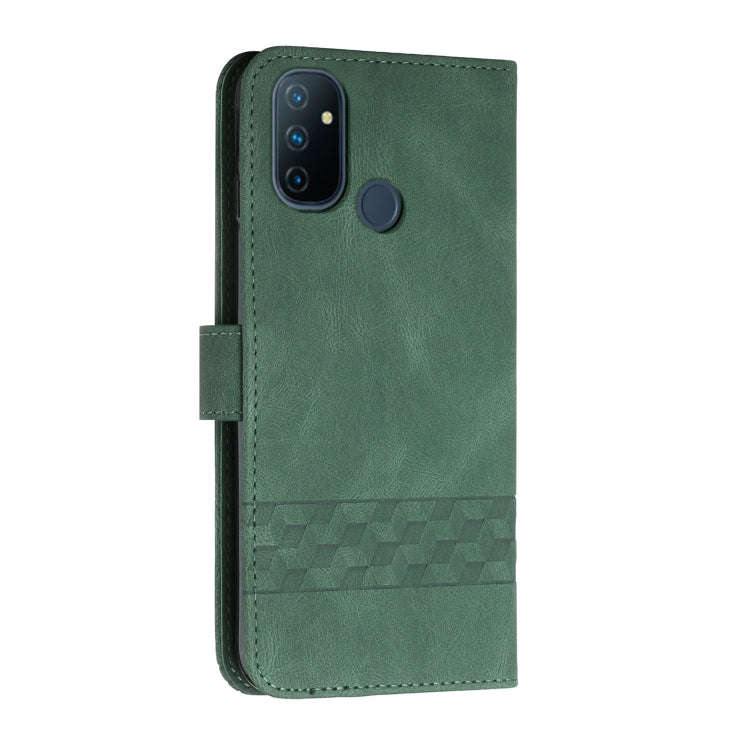 Cubic Skin Feel Flip Leather Phone Case For OnePlus Nord N10 5G(Green)