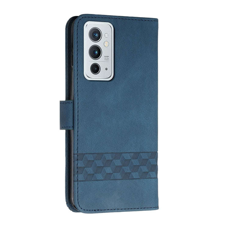 Cubic Skin Feel Flip Leather Phone Case For OnePlus 9RT 5G(Blue)