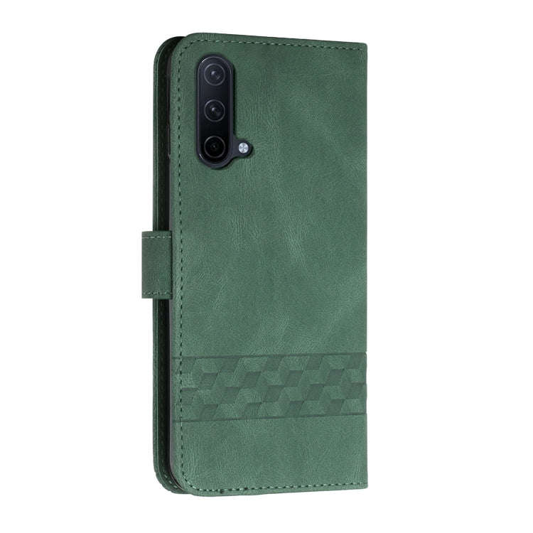 Cubic Skin Feel Flip Leather Phone Case For OnePlus Nord CE 5G(Green)