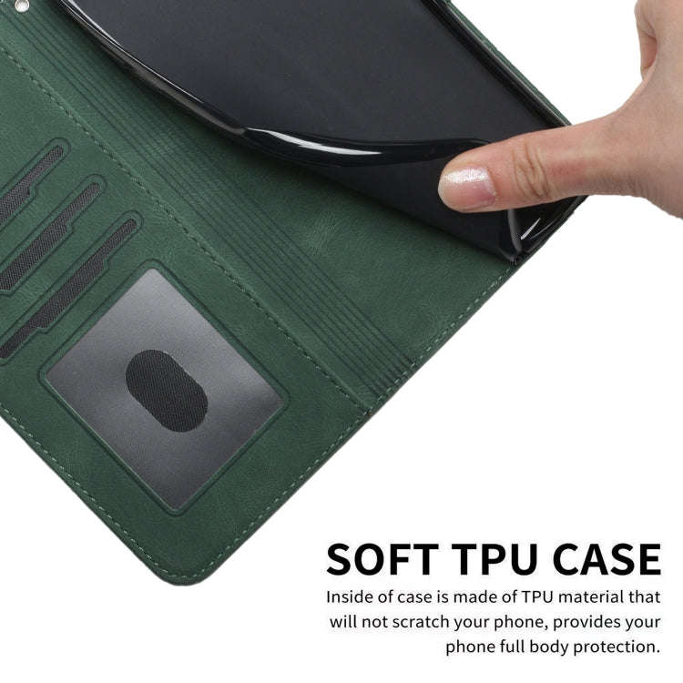 Cubic Skin Feel Flip Leather Phone Case For OnePlus Nord CE 5G(Green)