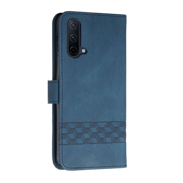 Cubic Skin Feel Flip Leather Phone Case For OnePlus Nord CE 5G(Blue)