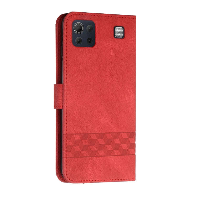 For LG K92 5G Cubic Skin Feel Flip Leather Phone Case(Red)