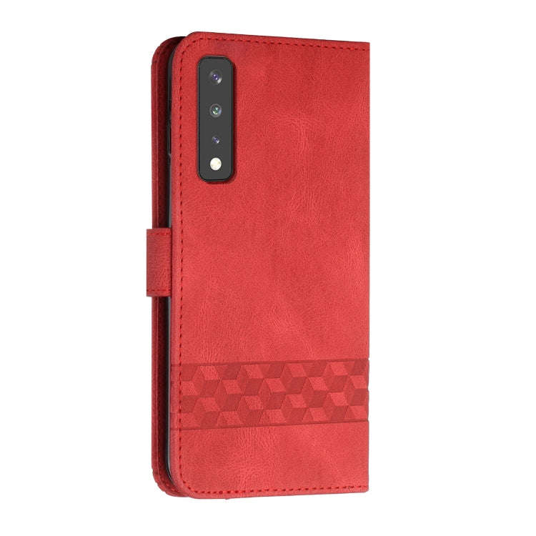 For LG Stylo 7 4G Cubic Skin Feel Flip Leather Phone Case(Red)