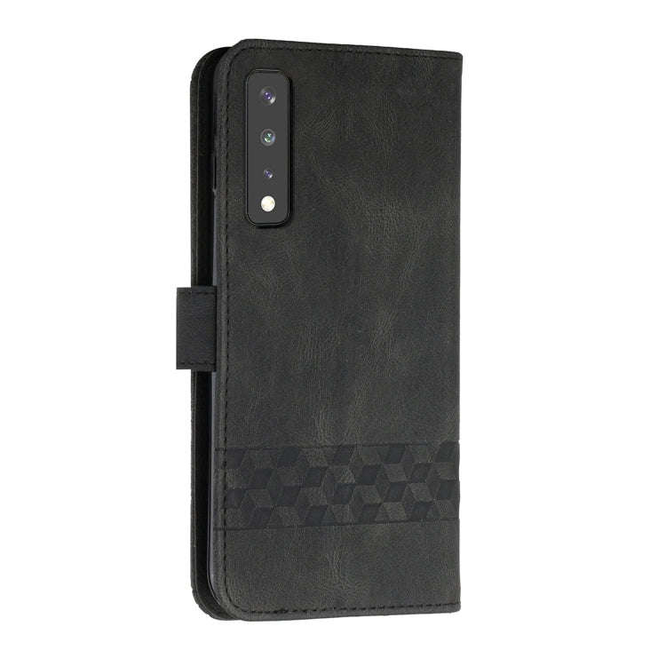 For LG Stylo 7 5G Cubic Skin Feel Flip Leather Phone Case(Black)