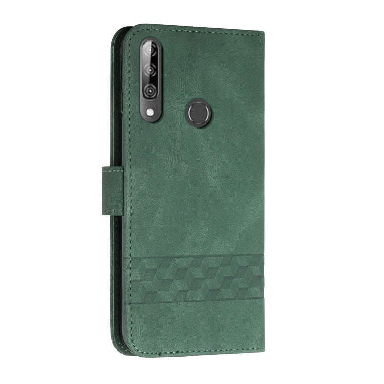 For LG W31 / W31+ Cubic Skin Feel Flip Leather Phone Case(Dark Green)