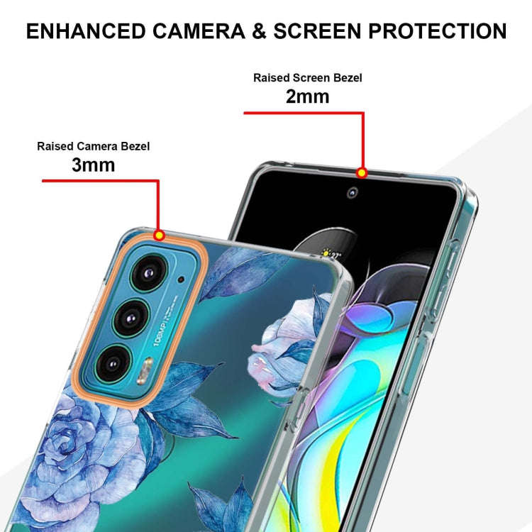 Flowers and Plants Series IMD TPU Phone Case For Motorola Edge 20(Orchid Peony)