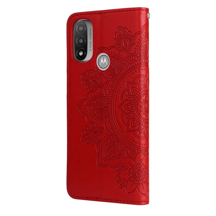For Motorola Moto E20 / E30 / E40 7-petal Flowers Embossing Pattern Horizontal Flip CasePhone Cas...