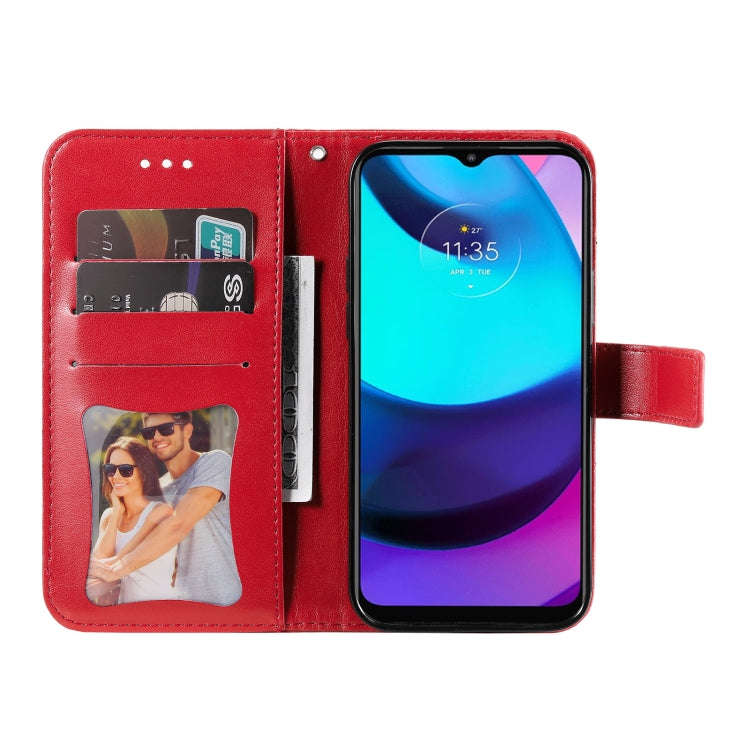 For Motorola Moto E20 / E30 / E40 7-petal Flowers Embossing Pattern Horizontal Flip CasePhone Cas...