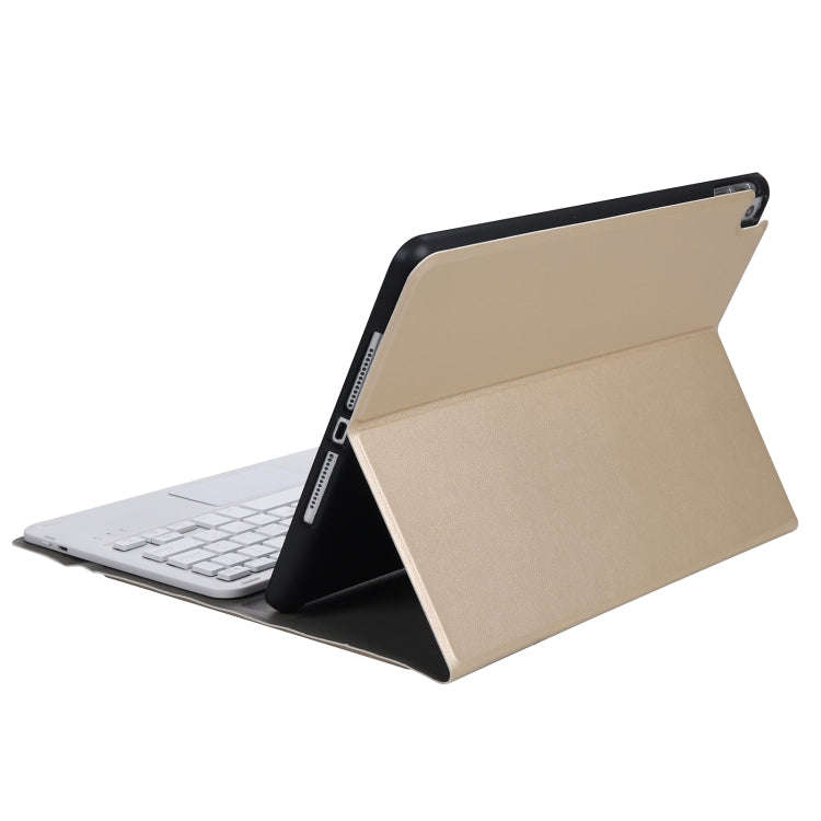 A102B-A Lambskin Texture Square Keycap Bluetooth Keyboard Leather Case with Touch Control For iPa...