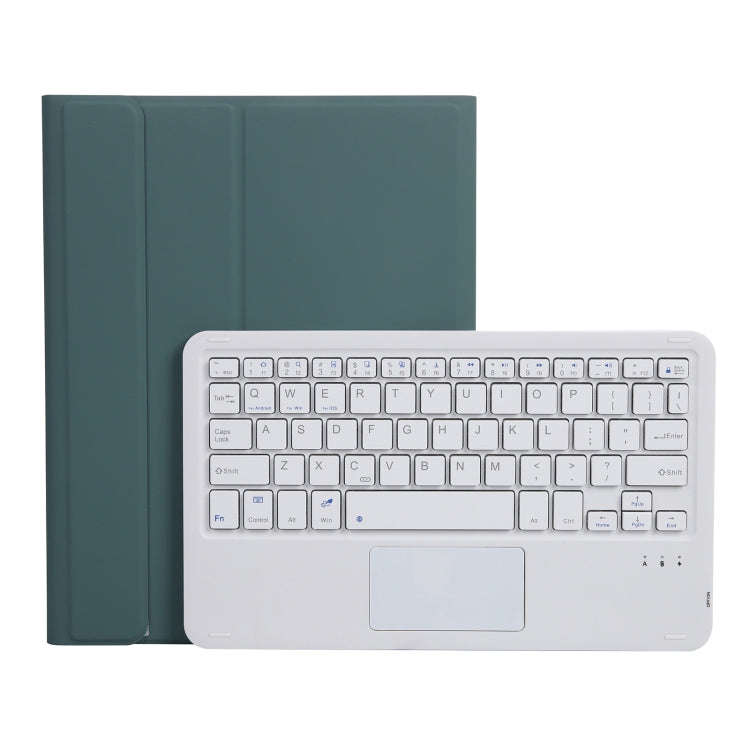 A102B-A Lambskin Texture Square Keycap Bluetooth Keyboard Leather Case with Touch Control For iPa...