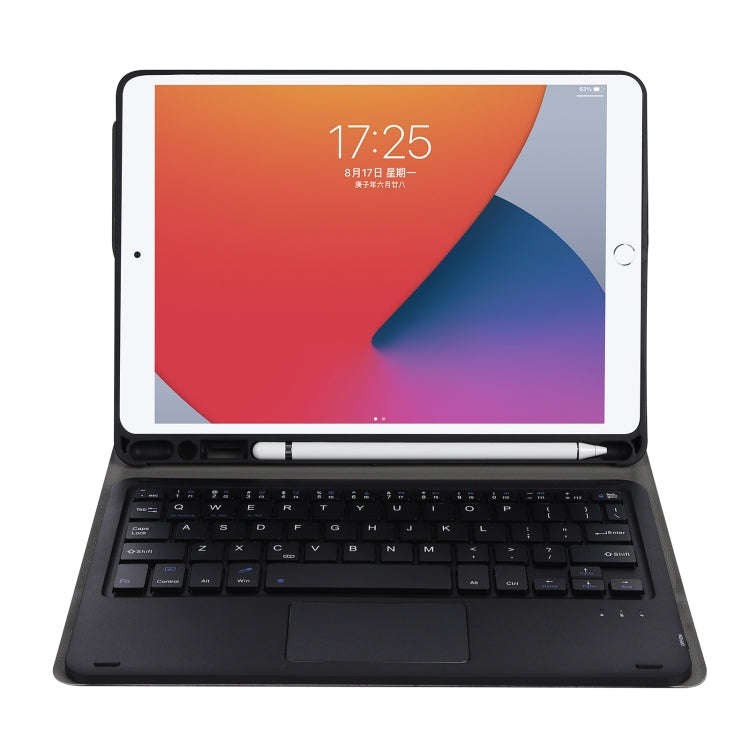 A11B-A Lambskin Texture Square Keycap Bluetooth Keyboard Leather Case with Touch Control For iPad...