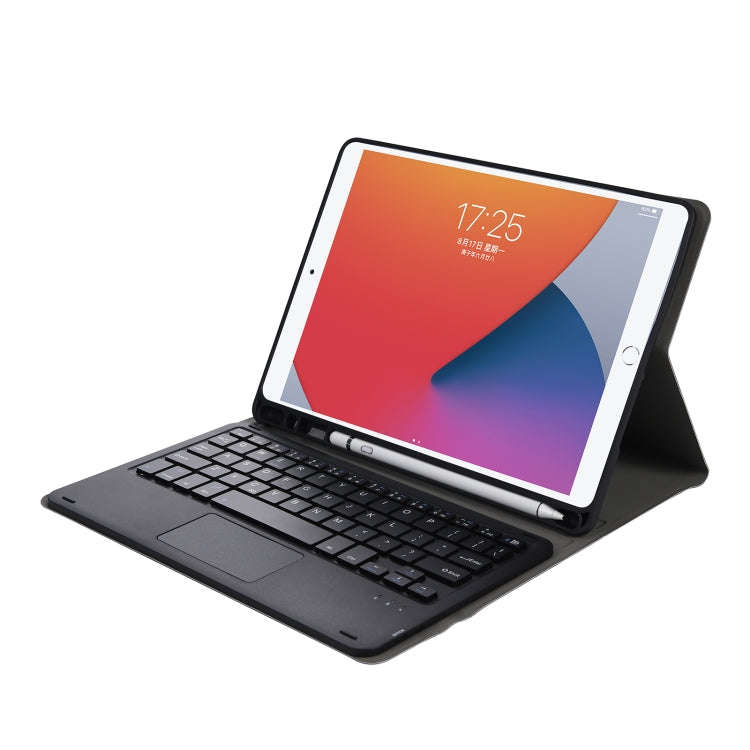 A11B-A Lambskin Texture Square Keycap Bluetooth Keyboard Leather Case with Touch Control For iPad...