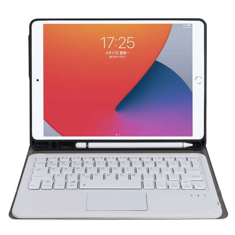 A11B-A Lambskin Texture Square Keycap Bluetooth Keyboard Leather Case with Touch Control For iPad...